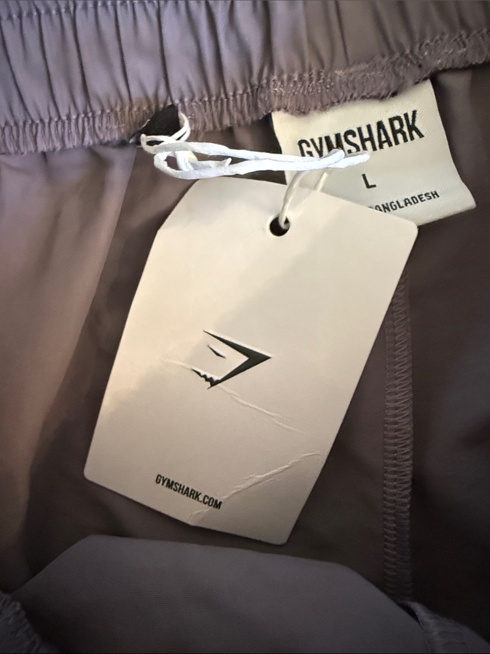 NWT! Gymshark Retro Waistband High-Waist Shorts in Fog Purple, size lg - Picture 8 of 10